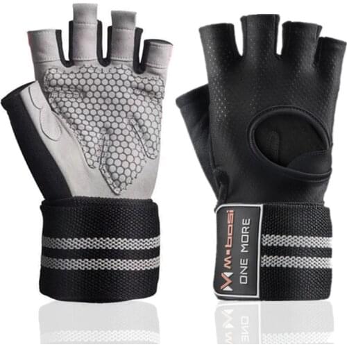 Fitness Gym Glove Men & Women Anti-Slip Silicone Grip Padded Weight Lifting Gloves with Wrist Wrap Crossfit Workout Bodybuilding