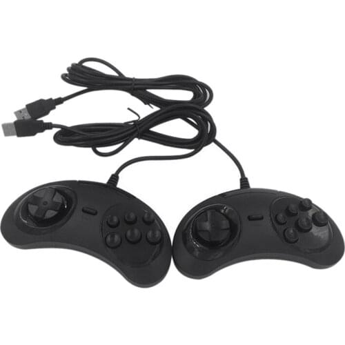 USB Gamepad Game Controller 6 Buttons for SEGA USB Gaming Joystick Holder for PC MAC Mega Drive Gamepads