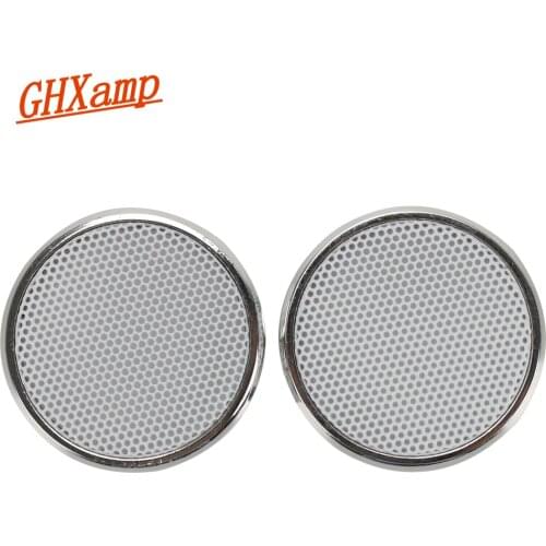 GHXAPM 2PCS 1 inch White Car Tweeter Speaker Grill Mesh Enclosure Protective Cover DIY Electroplated