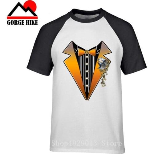 Creative Tuxedo Fancy Dress Stag Party Tux T Shirt Mens Steampunk wedding t shirt Retro gentleman Tie Design Funny Camisetas