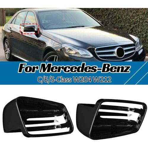 Car Wing Mirror Rearview Black Case Cover Housing L/R Rearview Mirror Shells Side Wing For Mercedes/Benz C/E/S-Class W204 W212