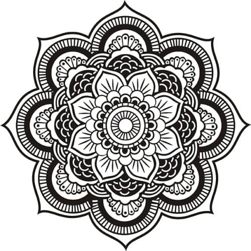 Hot Sale Yoga Mandala Om Indian Buddha Symbol Mehndi Vinyl Wall Decal Home Decor Wall Sticker