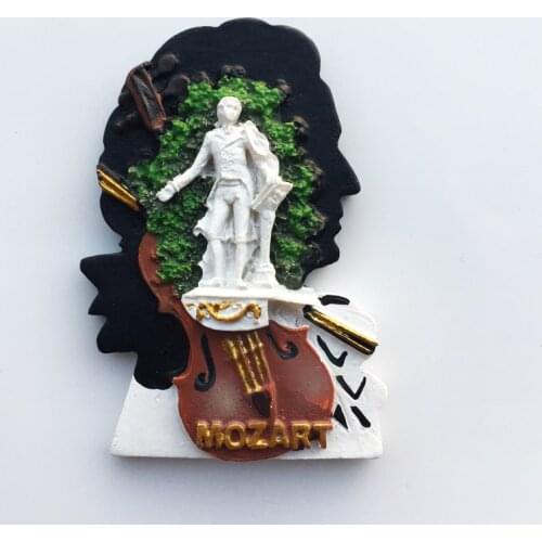 Stereo Austria Mozart voilin fridge magnet souvenir 3D music decoration magnetic sticker creative paste gift