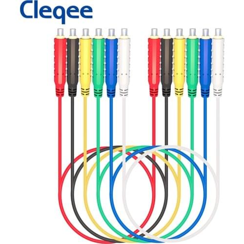 Cleqee 6PCS T10005 Magnetic Silicone Test Leads 30VAC 5A | Low Voltage Magnetic Jumper 1M Cables for HVAC Testing