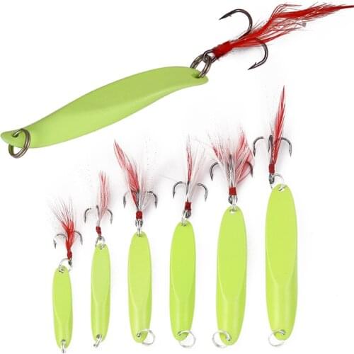 1PC Metal Spoon bait Winter Ice Fishing Lure 7/10/15/20/30/40g Gold Silver Hard Lure with Treble Hook for fishing of perch pike