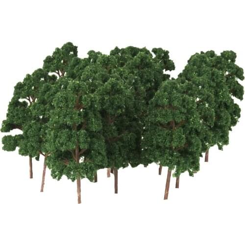 20Pcs Model Abies Holophylla Trees Train Railroad Scenery 1:150 Dark Green