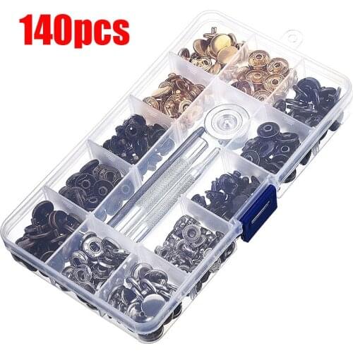 Leather Snap Fasteners Kit,12.5mm Metal Button Snaps Press Studs,4 Installation Tools,4 Color Leather Snaps for Clothes,Jackets