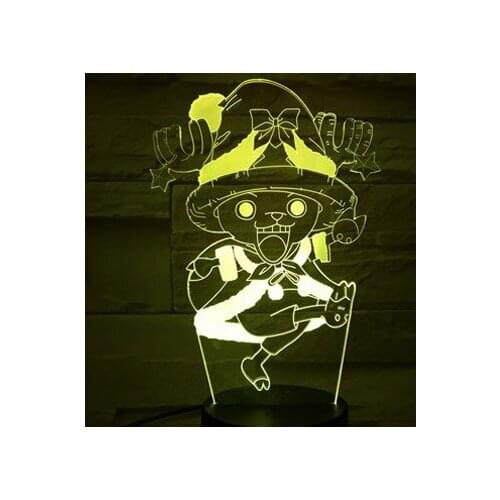 One Piece Tony Tony Chopper 3d LED Night Light Baby Bedside Lamp Remote Control Table Lamp for Bedroom Home Decoration Boys Gift