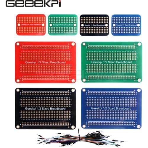 GeeekPi Prototype PCB Solderable Breadboard for Arduino and DIY Electronics Projects, Gold-Plated (4 Pack + 1 Mini Board)