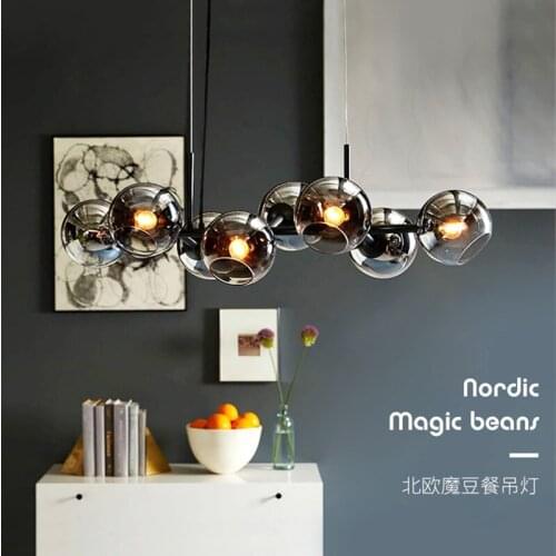 Nordic Loft Glass Ball Pendant Lamps Creative Molecule Design Living Room Kitchen Bar E14 Hanging Light Fixtures