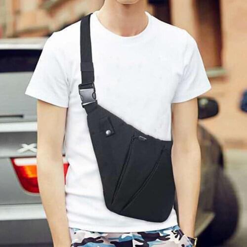 Casual Single Shoulder Bag Adjustable Strap Multi-function Men Wear Resistance Zipper Left/Right Shoulder Bag for Climbing