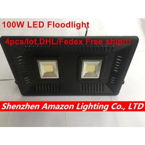 4pcs/Lot LED Flood Light Waterproof IP65 100W 220V 230V 240V Smart IC LED FloodLight Fit For Outdoor Wall Lamp Garden Projectors