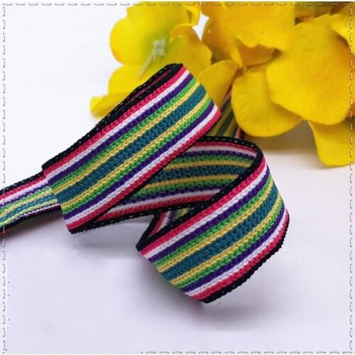 Selling the new 15mm exquisite Rainbow color jacquard nations style Lace ribbon DIY Sewing clothing hat accessories long 1meter