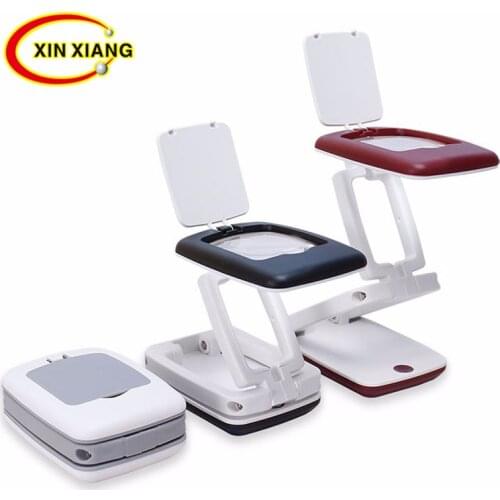 Folding Illuminated Magnifier 3X Desktop Magnifier 9 LED Magnifying Glass with LED Support Reading Jewelers Loupe Table Loep