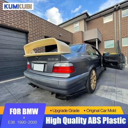 KUMIKUBI For BMW E36 M3 Spoiler 1990-2000 ABS Plastic Unpainted Primer Color Rear Trunk Boot Wing Lip Spoiler Car Accessories