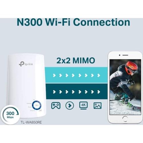 TP-Link N300 Universal Range Extender, Broadband/Wi-Fi Extender, Wi-Fi Booster/Hotspot with 1 Ethernet Port, Plug and Play
