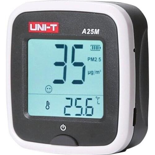UNI-T A25M PM2.5 Testers Air Quility Measurement 0~500ug Cubic meters Auto Range Overload Indicate Input Battery