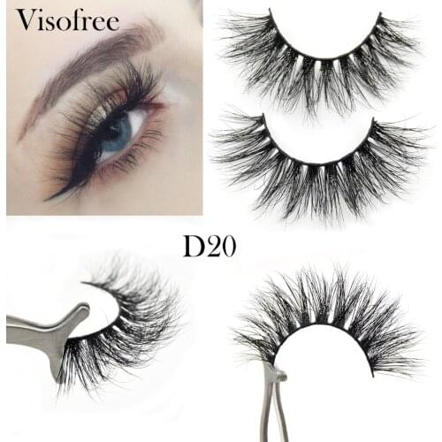 Visofree 3D Mink Lashes Natural False Eyelashes Beauty Make up Thick Cross Messy Style Eye Lashes Extension Makeup Tools D20