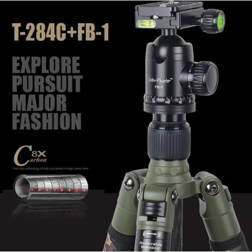 Xiletu T284C+FB1 Professional Multitube Tripod&Ball Head Removable Monopod Camouflage Tripod set For DSLR Digital Camera