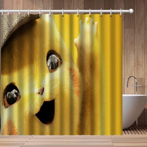 Pokemon cartoon animation Pikachu shower curtain 3D digital printing polyester bathroom waterproof curtain