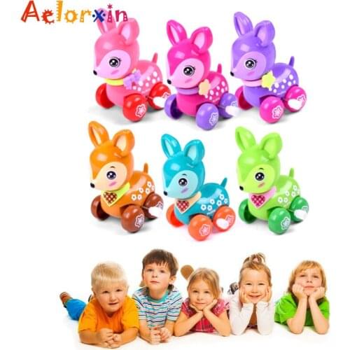 1Pcs Colorful Cute Animal Deer Clockwork Toy Baby Kid Running Clockwork Toys Toys For Children Boys Newborn Baby Wind Up Toy