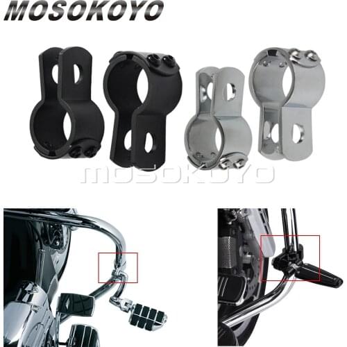 1-1/8" & 1-1/4" & 1-1/2" Motorcycle Footpegs Mounting Clamp 28/32/38mm Engine Guard Crash Bar Footrest Peg Mounts Clevis Clamps