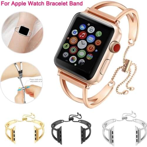 Women Bracelet Band for Apple Watch 6 SE 5 band 38mm 42mm 40mm 44mm Stainless Steel Strap Metal Bracelet for iWatch Series 6 5 4