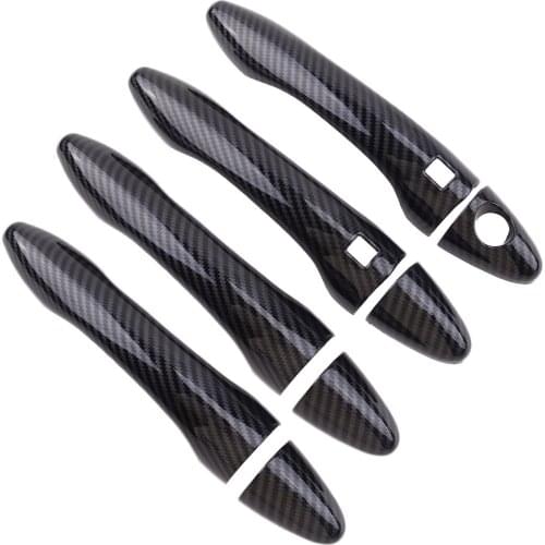 1 Set Carbon Fiber Style ABS Exterior Smart Door Handle Covers Trims Caps Fit For Kia Optima K5 2011 2012 2013 2014 2015