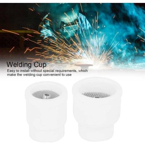 2Pcs Ceramic Welding Cup Set for WP-17/18/26/9/20 Agon Arc Welding Gun 10# 12# Manual Tool White