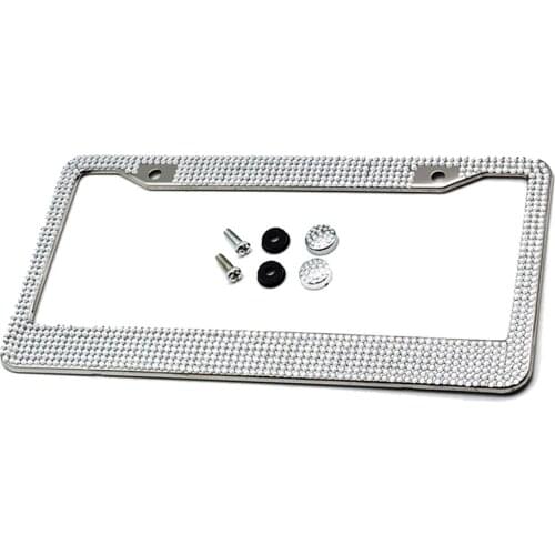 2-Pack Universal Bling License Plate Frame Car Tag Cover W/ Screws 2-Hole