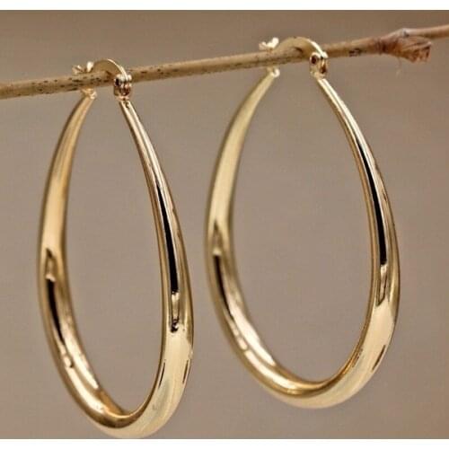 2021 Fashion Silver Plated Glossy Ear Hoop Creative Earrings Earrings Fashion Smooth Solid Gold Hoop Earrings Jewelry Gift