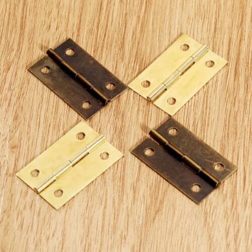 34*22mm/1.34"*0.87" Antique Bronze/Gold Cabinet Hinges Furniture Wood Gift Boxes Decorative Door Hinge Furniture 4Pcs