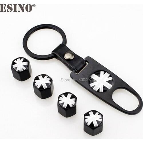 40 x Car Stainless Steel Zinc Alloy Wheel Tire Valve Stems Caps UK National Flag Universal With Mini Wrench Key Chain