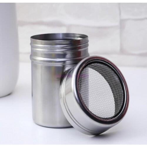 50pcs Stainless Steel Chocolate Shaker Cocoa Flour Icing Sugar Powder Coffee Sifter Lid Shaker Cooking Tools Coffee Accessories