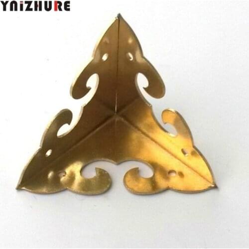 8pcs 35mm Chinese AntiqueFurniture Copper Wrap Angle Cabinet Door Gusset Corner Flower Corner Hardware Accessories