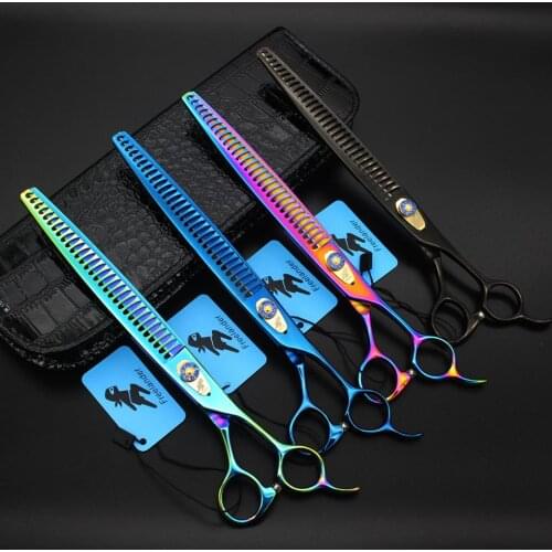 9 inch 440C animal dog grooming scissors pet hairdresser dog grooming thinning shears pet cat hair clippers tijeras caninas