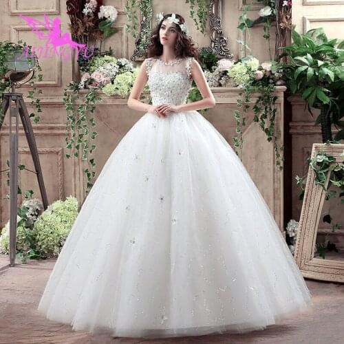 AIJINGYU 2021 marriage Customized new hot selling cheap ball gown lace up back formal bride dresses wedding dress WK101