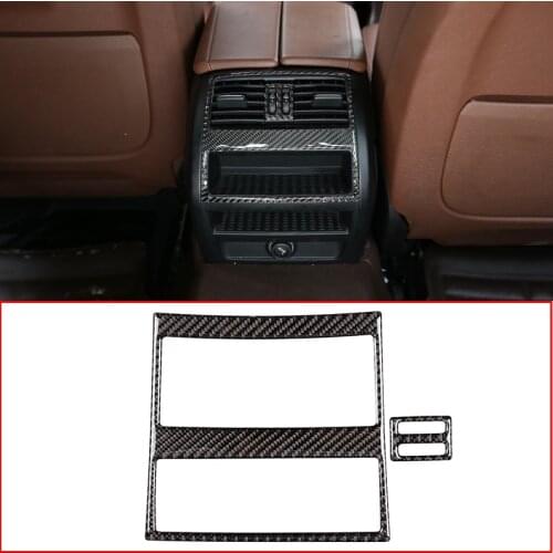 Soft Carbon Fiber Interior Accessory ABS Rear Row Air Conditioning Outlet Trim Sticker For BMW 5 Series F10 520 525 2011-2016