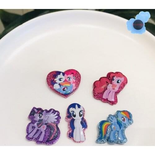 1Pcs My Little Ponys Horse Resin Shoe Accessories Shoe Decorations for Charms Shoes Fit Bracelet Backpack Kid Gifts Croc Jibz