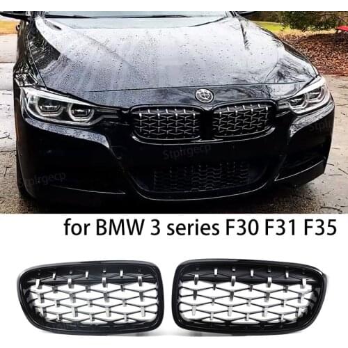 Diamond Front Kidney Grille for BMW 3 series F30 F31 F35 2011-2019 Car Replacement Racing Grille Gloss Black
