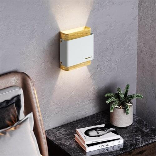 American Luxury Living Room Metal Wall Lamps Aisle Mirror Headlight Iron Net Led Bedroom Sconce Wall Lights Coffee Shop Fixtures