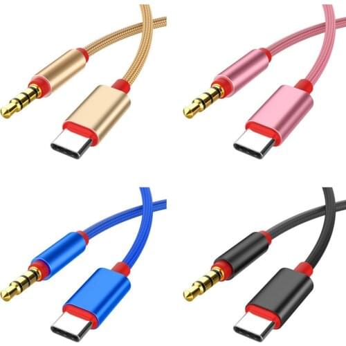 Missgoal 3.5mm Jack Audio Adapter Type-C To 3.5mm Car Audio Cable Alloy Shell Aux Conversion Line Phone Accessories For Huawei