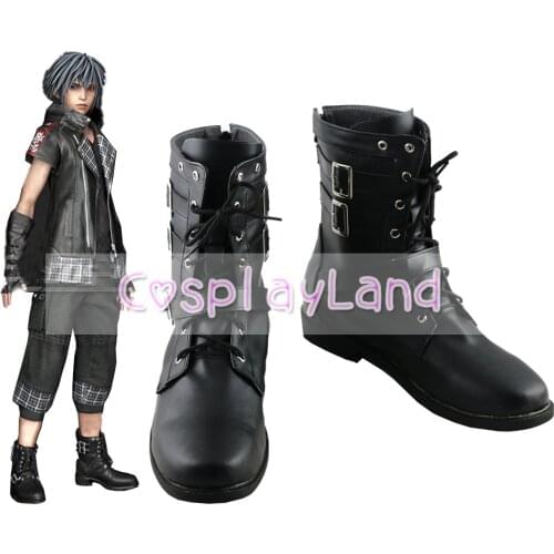 Kingdom Hearts 3 Yozora Black Cosplay Boots Shoes Men Shoes Costume Customized Accessories Halloween Party Shoes