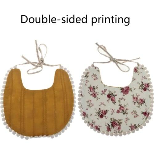 Baby Double-Sided Printing Tassel Saliva Towel Floral Vintage Newborn Baby Bibs Boys Girls Props Bandana Countryside Costume Kid