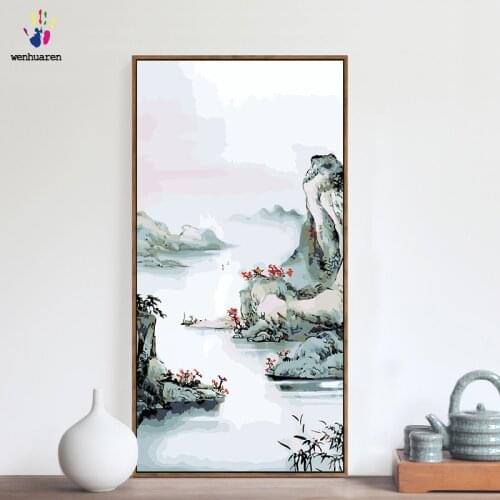 DIY colorings pictures by numbers with colors Landscape scenery Seclusion picture drawing painting by numbers framed Home