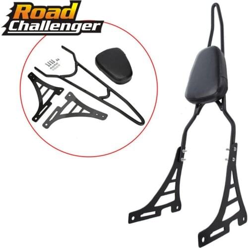 For Harley 883 1200 48 SPORTSTER XL883 XL1200 2004 2014 2015 2016 -Up Black/silver Motorcycle Short Sissy Bar Backrest