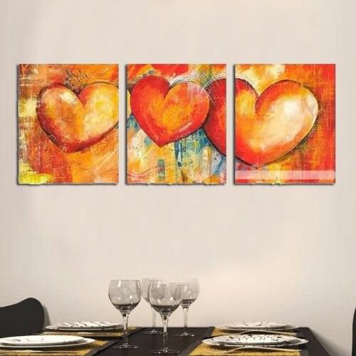 Hot Selling Love Heart Pure Hand-painted Modern Abstract Oil Painting On Canvas Art Decorative Wall Pictures Home Decor