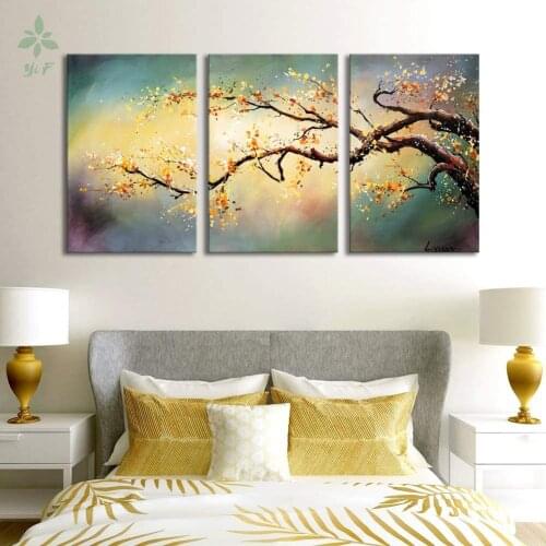 Oil Painting On Canvas Yellow Plum Blossom Art Ready To Hang For Living Room For Wall Decor Home Decoration