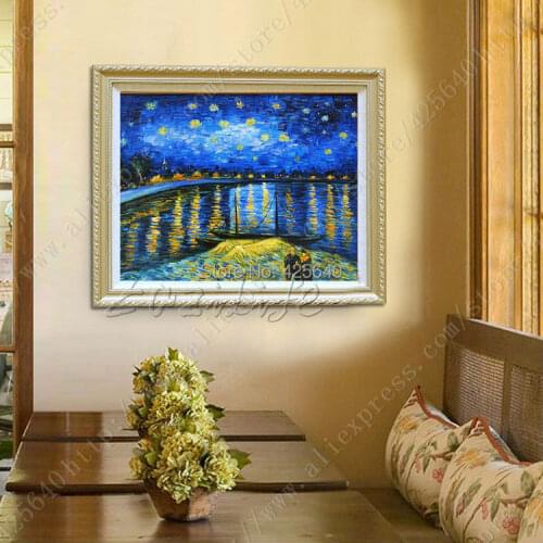 Vincent Van Goghs Seine Decoration Oil painting Wall Pictures for living room Home Decor Poster Wall art paint Starry Night art