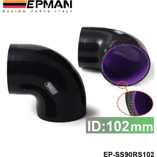 4.00" 102mm 90 Degree Elbow Coupler Silicone Hose Coolant Radiator Black For Jeep Wrangler YJ/TJ 1987-2006 EP-SS90RS102
